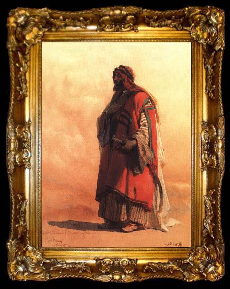 framed  Carl Haag Portrait of Sheikh Medjuel el-Mezrab, ta009-2